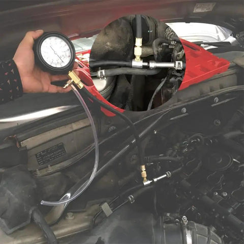 Universal Fuel Pressure Tester Kit For Cars Trucks Motorcycles 0-140 PSI used in engine diagnosis