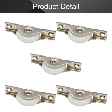 5 Pack White Screen Door Rollers With 29mm Diameter Nylon Wheel And Stainless Steel Shell Electroplating Finish For A Smooth Glide And Heavy-Duty Garage Screen Door Replacement displayed in a grid