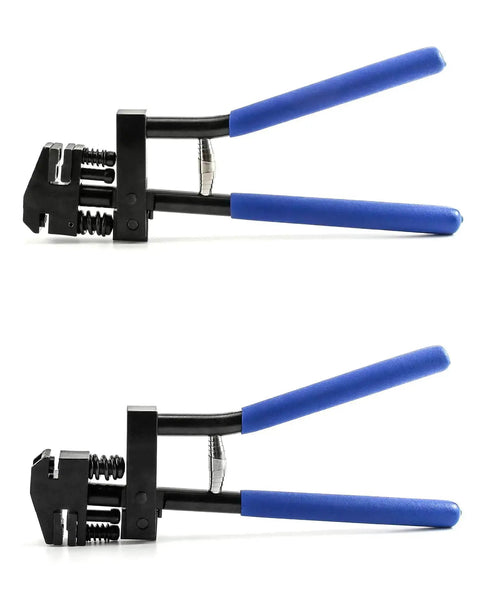 5mm Hand Joggle Panel Flanging Tool With Hole Punch For Sheet Metal Repair Edge Setter Pliers with blue handles side view