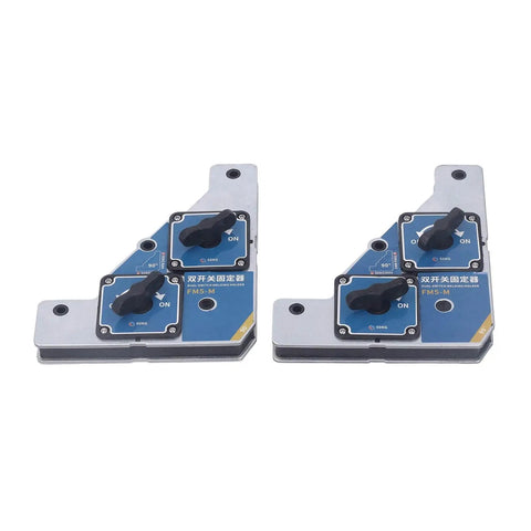 Heavy Duty Magnetic Welding Clamp With 90 Degree Fixture For Steel Plates, 112 Lbs Strong Magnet, Dual Switch 2 Pack