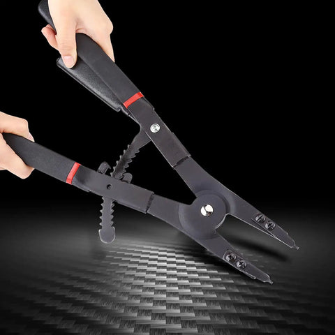 Heavy Duty 16 Inch Circlip Pliers Set 2 Pack Internal and External Snap Ring Pliers With 0 15 45 90 Degree Tips Heat Treated Steel
