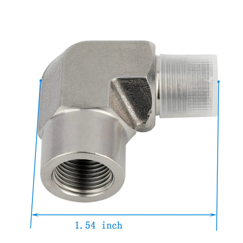 Stainless steel forged pipe elbow, 1/4in NPT female x 1/4in NPT male, 90° street elbow, high-pressure, Amazon