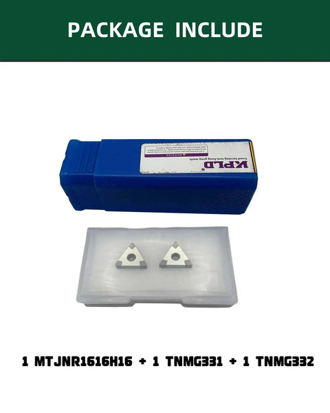 Package of CBN Turning Inserts Set With MTJNR1616H16 Tool Holder for hardened steel, cast iron, and sintered ferrous alloys.