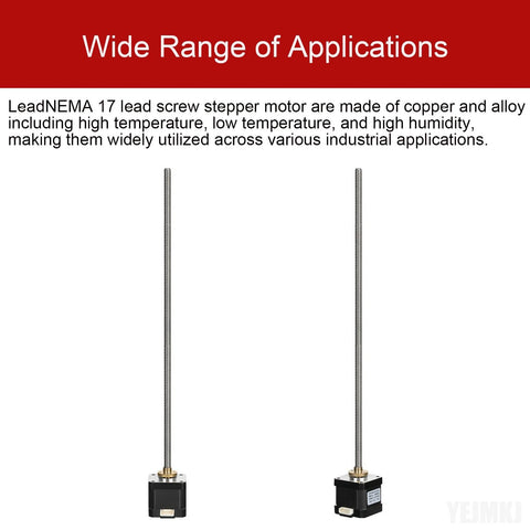 YEJMKJ Nema 17 stepper motors with 350mm T8 lead screws, bipolar high-torque pair.
