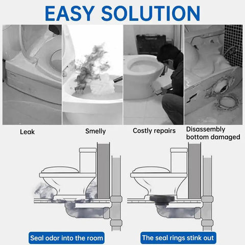 Diagram showing toilet leaks, odors, costly repairs, and solutions with Stainless Steel Toilet Tank To Bowl Bolts Kit With Washers Universal Waterproof Heavy Duty Replacement Bolts For Tank To Bowl Connection Leak Proof Fasteners For Easy Install And Durable Rust Resistant Fit For Most Toilets