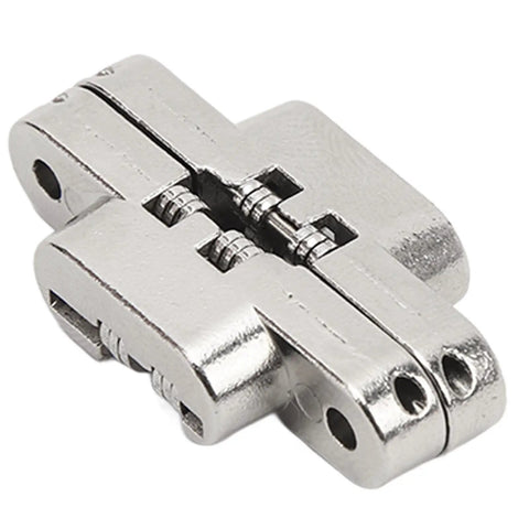 Mini Cross Hidden Hinge Set 4Pcs 43mm Zinc Alloy 180 Degree Swing Invisible Door Hinge for cabinets and DIY projects close-up