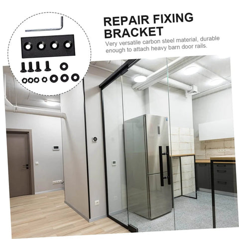 Heavy Duty Flat Bracket Track Rail Connector For Barn Doors And Home DIY Projects, Durable Carbon Steel Mending Plate