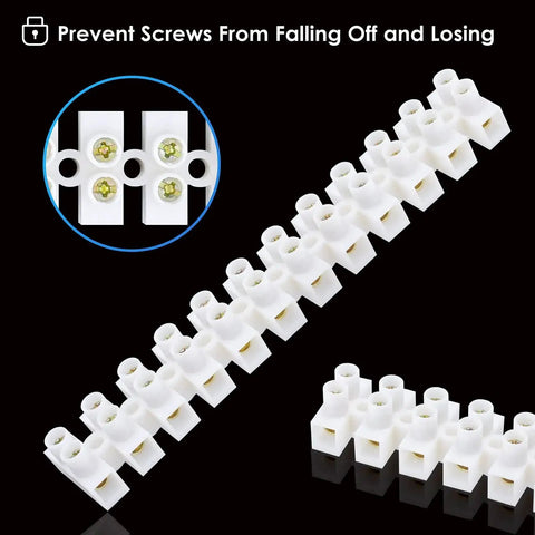 10 Or 20 Pack 12-Position Dual Row Screw Terminal Block Kit For Small Home Projects And Electrical Wiring, Barrier Strip