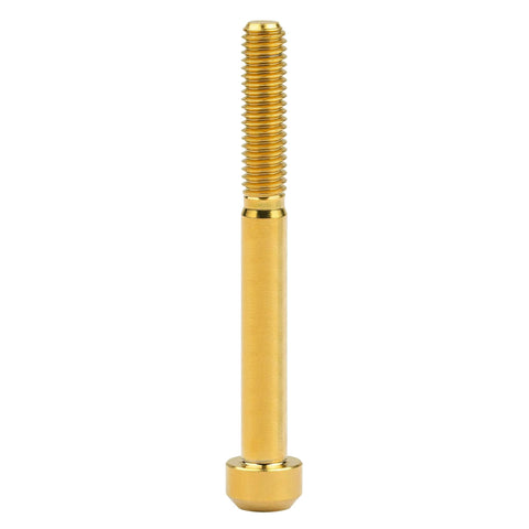 Titanium Torx Square Head Bolt M6x60mm, gold finish, TC4 titanium alloy, front view, threaded and durable for heavy duty use
