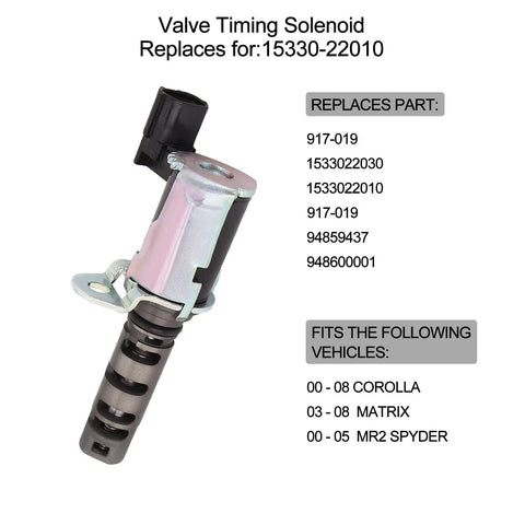 VVT Solenoid Compatible With 1.5L Toyota Echo 2000-2005 Prius 2001-2009 Yaris 2007-2013 Scion X A X B 2004-2006 showing side view