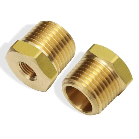 One Half Inch NPT Male To One Eighth Inch NPT Female Reducing Brass Pipe Fitting With Hex Head Bushing Adapter Pack Of Two