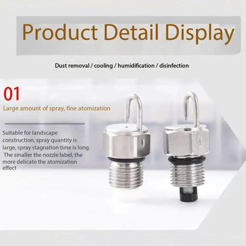 Cleaning Nozzle With Ultra Fine Atomization For High Pressure Water Systems, stainless steel, dual nozzle view