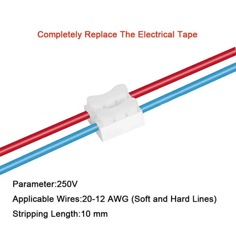 Premium Spring Wire Connectors Kit 62Pcs Quick Spring Cable Clamp Terminal Block For LED Strip Wiring, CH2, CH3, 250V