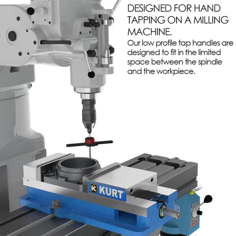 Tap Handle Set For Hand Tapping On Milling Machines With Tap Guide Compatibility And Low Profile Design installed on milling machine