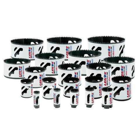 Bi Metal Speed Slot Hole Saw Kit With Quick Change Arbor For Faster Cuts And Deeper Reach 26-piece set layout