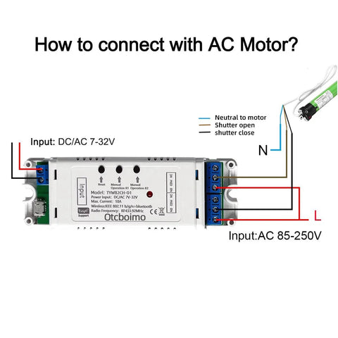 Smart WiFi Linear Actuator Controller With Forward And Reverse Relay For DIY Home Automation Tuya App Control