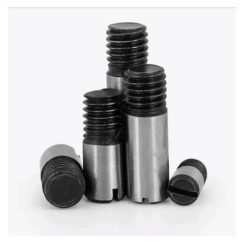Built Tough 45 Steel Outside Thread Solid Dowel Pins With Slotted Head for Precise Positioning and Reliable Roll Shaft, M4-M20 range.