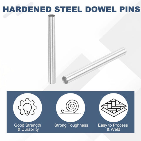 Ten Pack Carbon Steel Dowel Pins One Sixteenth By Five Eighths Inch Super Sturdy Oil Coated Round Pins For Pegs Shelves DIY Projects Model Cars Gears And Craft Shaft Support with visible strength, toughness, and weldability features.