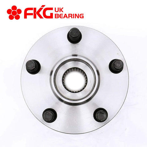 Front Wheel Bearing Hub Assembly Replacement For 2004 2009 Toyota Prius With Five Lug Design Front Left And Right Sides Set Of Two High Quality OE Comparable Parts For Smooth Quiet Driving And Long Lasting Performance, top view with five lug pattern.