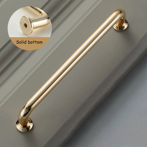 10 Pack Polished Brass Cabinet Pulls Five Inch Center To Center Spacing Five Point Six Inches Overall Length Zinc Alloy Solid Round