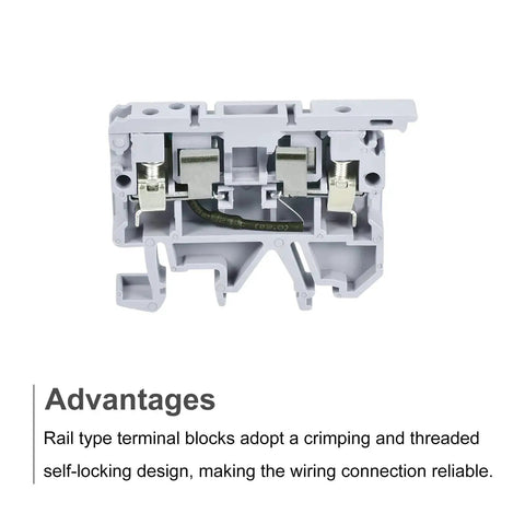 Close-up of Easy Fit DIN Rail Mount Fuse Holder Terminal Blocks Grey Pack Of 5 ASK1 EN LD 220V showing self-locking design.
