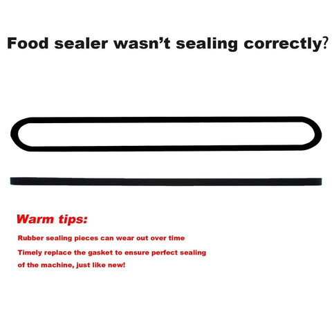 Gasket Replacement Set For FoodSaver Vacuum Sealers V2200 V2400 V2800 V3000 V3200 shown with sealing strips for installation guidance.