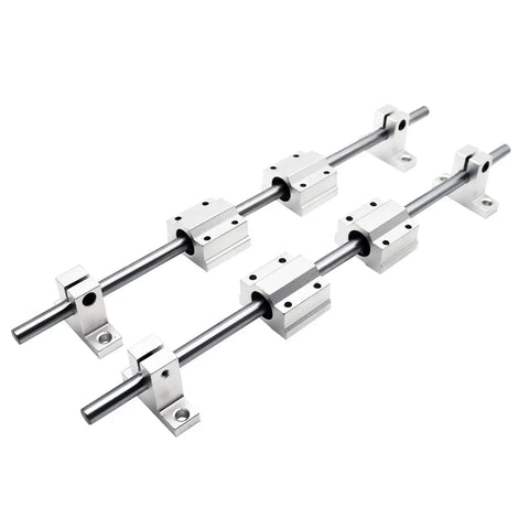 Four Pack 8 mm By 400 mm Case Hardened Chrome Linear Rods For 3D Printers DIY CNC Machines Precision Shafts With Chrome Plating Hrc 62 Tolerance From 7.97 To 7.995 Mm, side view