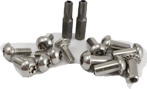 Stainless Steel Torx Security Shoulder Bolts And Barrel Nuts Kit For One Half Inch Panels With 10 24 Threads Includes Six Sets And Two T27 Torx Bits