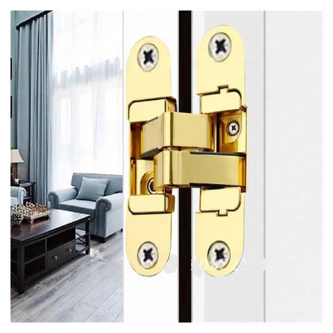 Invisible Three Dimensional Door Hinge For Wooden Folding Doors Sleek No Visible Hardware Hidden Cross Shaped Design 180 Degree Swing