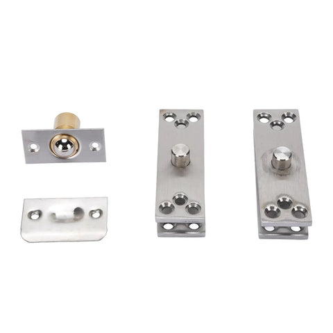 Hidden Door Hinge With 360 Degree Pivot, Heavy Duty Stainless Steel Concealed Hinge For Secret Doors, Bookcase And Murphy Beds, 220 Lbs Load Bearing, Durable Pivot For Hidden Cabinets And Shelves shown in separate components