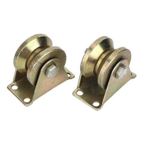 Heavy Duty Beefed Up V Groove Gate Roller Set Two Pack For Sliding Gates And Industrial Machinery With High Strength Steel
