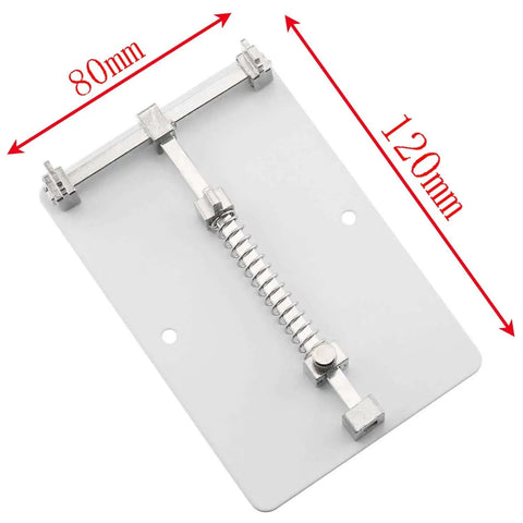 Heavy Duty Pro Grade PCB Mainboard Holder Clamp 12x8cm Steel Adjustable Fixture for IC Grooves and Soldering Repair Board Repair Stand