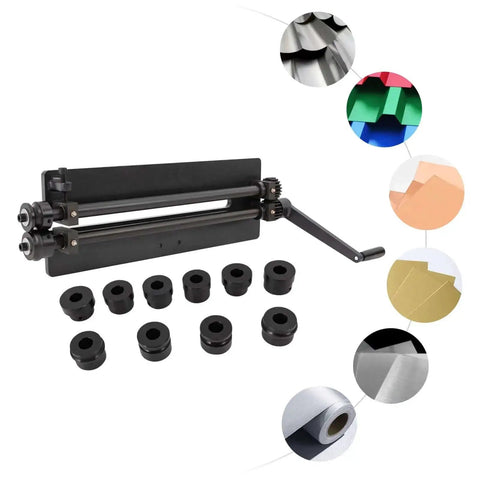 Bead Roller Set Of 6 Dies For Sheet Metal Fabrication With Ergonomic Handle, Heavy Duty Carbon Steel Construction, 18 Inch Throat Depth