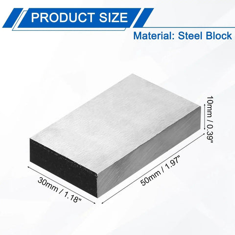 Durable 30x50x10mm Steel Bench Block For Jewelry Making With Precision Ground Flat Surface No Holes Sturdy Solid Steel Block By PATIKIL