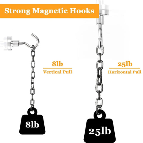 30 Pcs Super Strong Magnetic Hooks 25 Lbs Heavy Duty Magnetic Hooks For Hanging Rare Earth Neodymium Magnets pulling weights
