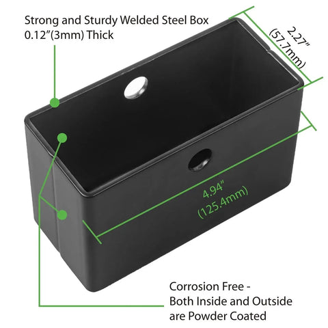 Black welded steel bracket box for 4 Inch V-Groove Gate Wheel With Welded Bracket Box For Sliding Inverted V Track Gates Up To 3000 Lbs Dual Sealed Bearings