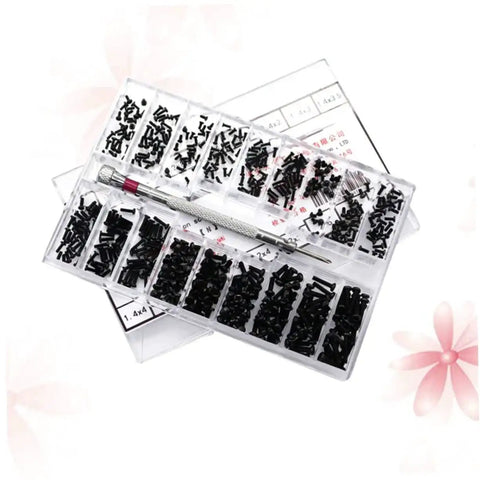 Miniature Screw Kit For Glasses, Watches And Electronics With Countersunk Round Head Screws In A Handy Lightweight Portable Storage Case