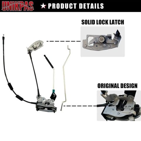 Ford Door Latch Assembly With Cable And Rod For Rear Right Cargo Door Replacement Heavy-Duty Direct Fit For E150 E250 E350 1992-2014 Lock Kit 6C2Z-15431A02-AA OEM-Grade, detailed view showing components and design features
