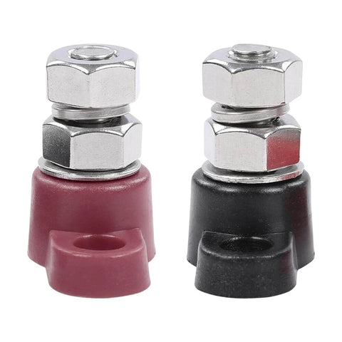 Two Pack 3/8 Inch 12V Car Battery Junction Block With Single Stud Power And Ground Beefy Heavy Duty Insulated Terminal Block