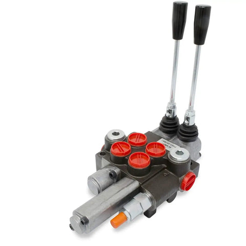 Two Spool Monoblock Hydraulic Directional Control Valve With Single Float Detent For Open Center Systems, 11 GPM Flow