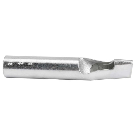 Close-up of a single oblong punch from the Leather Craft Oval Hole Punch Set For Belt And Watch Band Making, hardened carbon steel.