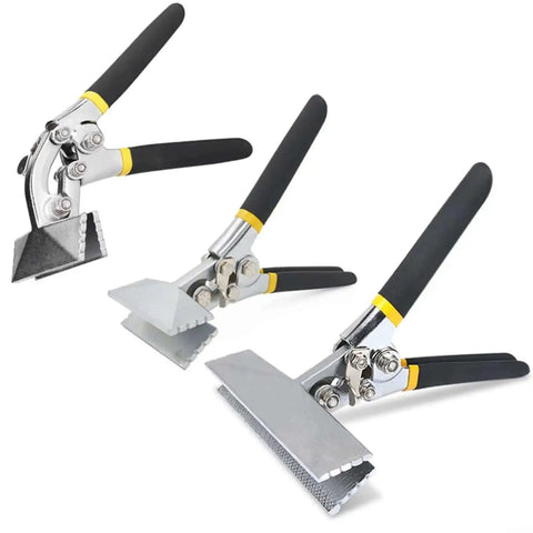All In One Sheet Metal Bending Pliers With Straight Or Elbow Handles And Non Slip Grip, various jaw configurations shown