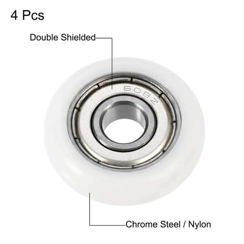 Ball Bearing Guide Pulley Roller Round Wheel 8x30x8.5mm Dual Shielded GCr15 Chrome Steel Bearings 4 Pack Heavy Duty Low Noise