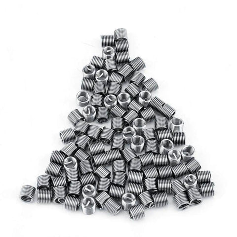 100 Pcs M4 Stainless Steel Helicoil Thread Repair Inserts Kit For Stripped Aluminum Engine Block Threads Wire Inserts For Rethread Repair DIY Friendly Heavy Duty Auto Motorcycle And Metalwork Fix.