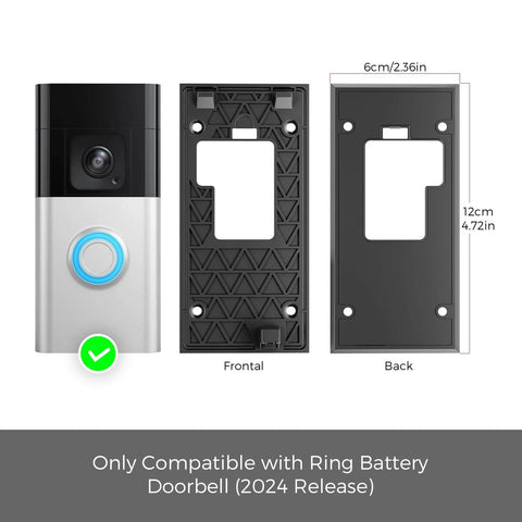 No Drill Doorbell Mount With Mega Strong 3M VHB Adhesive Battery Video Doorbell Holder for Renters and Offices