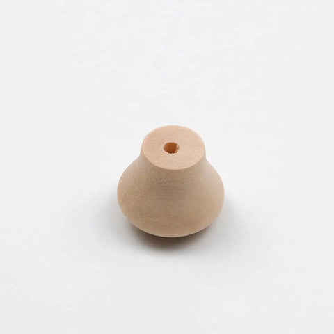 Unfinished Wood Cabinet Pull Knobs, Mini Drawer Handles For Furniture And Doors, side view of one 0.69 x 0.55-inch knob