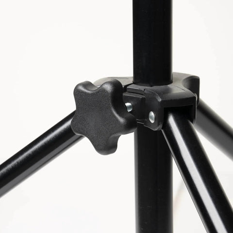 5 Pack 5/16-18 Inch Knobs With 1-Inch Threaded Studs installed on a black tripod frame for easy adjustment and securing.