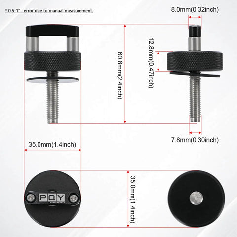 Hard Top Bolts Quick Removal Thumb Screws With Integrated D Ring For Jeep Wrangler JK 2007 2018 JL 2018 2022 Gladiator JT measurements