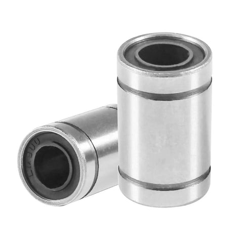 LM8UU Linear Ball Bearings 12 Pack Set with Double Side Rubber Seal, 8mm bore, for CNC and 3D Printer DIY Builds, silver cylindrical design