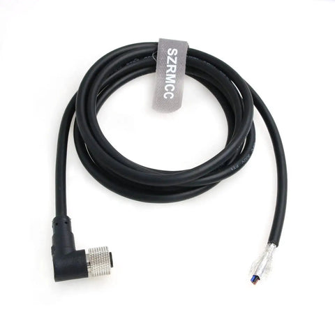 M12 ACode 4 Pin Female Right Angle Sensor Actuator Cable Bare Wire For Industrial Cameras Fieldbus IO Link 22AWG 10m Waterproof